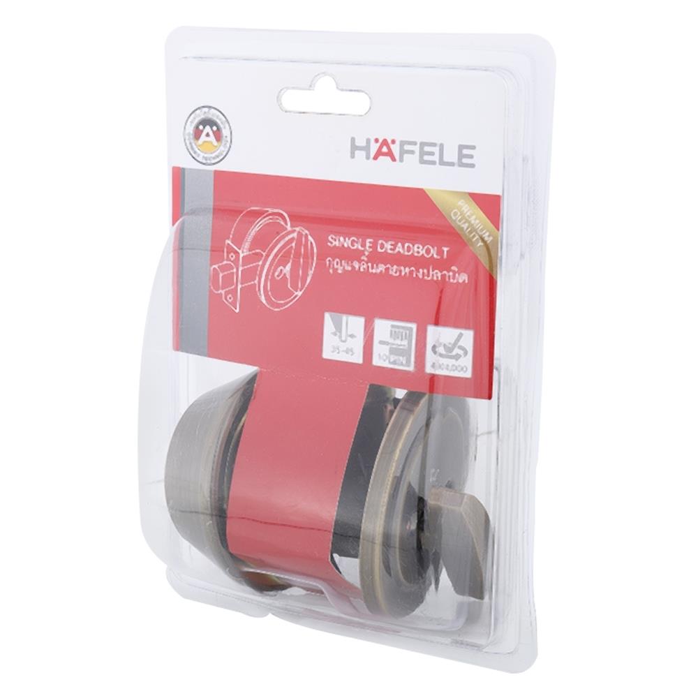 กุญแจลิ้นตาย 1 ด้าน HAFELE 489.10.361 สีทองเหลืองรมดำ