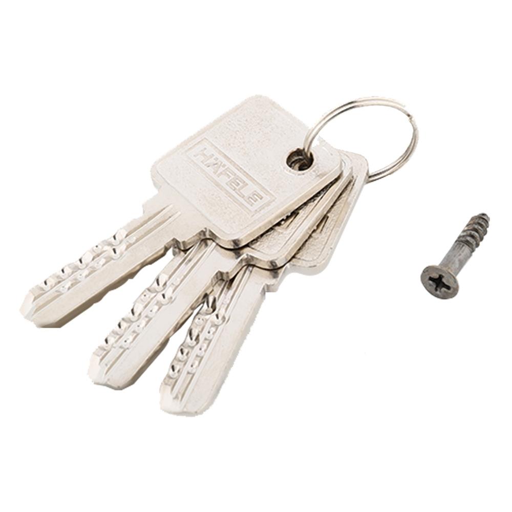 กุญแจลิ้นตาย 1 ด้าน HAFELE 489.10.361 สีทองเหลืองรมดำ