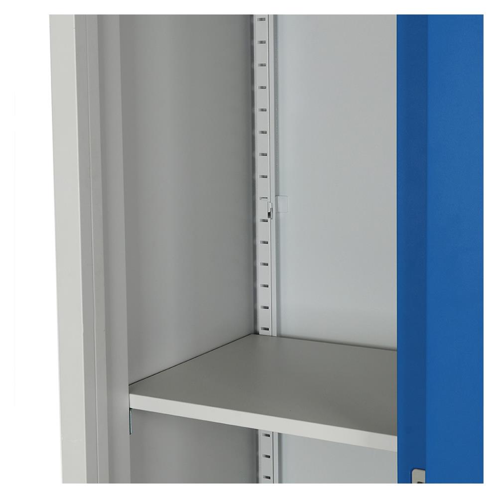 ตู้เหล็กสูงบานเลื่อนกระจก LUCKY WORLD KSG-914-RG สีน้ำเงิน