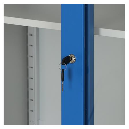 ตู้เหล็กสูงบานเลื่อนกระจก LUCKY WORLD KSG-914-RG สีน้ำเงิน_3