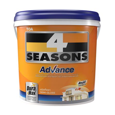 สีน้ำทาภายนอก ชนิดกึ่งเงา TOA 4 SEASONS ADVANCE BASE B สีขาว 2.5 แกลลอน