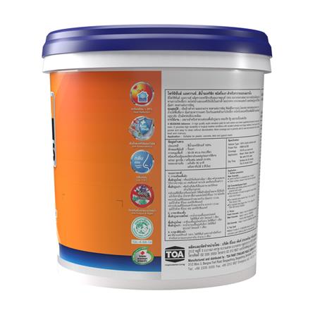 สีน้ำทาภายนอก ชนิดกึ่งเงา TOA 4 SEASONS ADVANCE BASE B สีขาว 2.5 แกลลอน_3