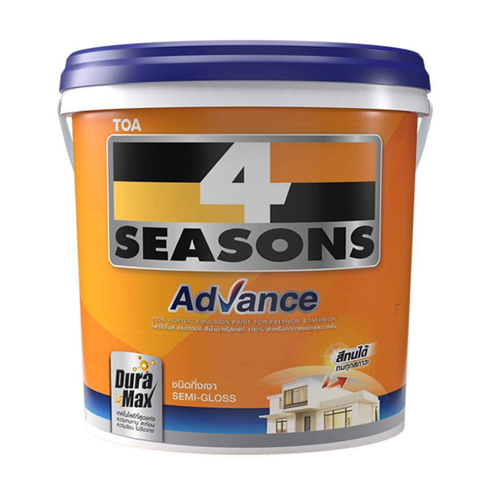 สีน้ำทาภายนอก ชนิดกึ่งเงา TOA 4 SEASONS ADVANCE BASE D สีขาว 2.5 แกลลอน