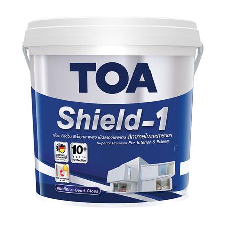 สีน้ำทาภายนอก ชนิดกึ่งเงา TOA SHIELD-1 BASE B สีขาว 2.5 แกลลอน