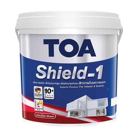 สีน้ำทาภายนอก ชนิดเนียน TOA SHIELD-1 BASE A สีขาว 2.5 แกลลอน