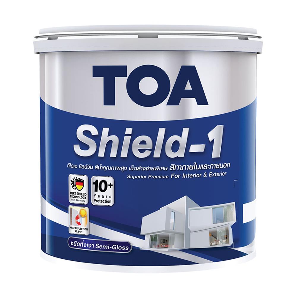 สีน้ำทาภายนอก ชนิดกึ่งเงา TOA SHIELD-1 BASE A สีขาว 1 แกลลอน