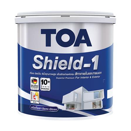 สีน้ำทาภายนอก ชนิดกึ่งเงา TOA SHIELD-1 BASE A สีขาว 1 แกลลอน