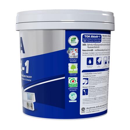 สีน้ำทาภายนอก ชนิดกึ่งเงา TOA SHIELD-1 BASE C สีขาว 2.5 แกลลอน_3
