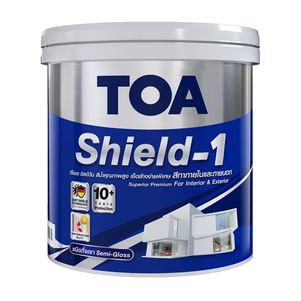 สีน้ำทาภายนอก ชนิดกึ่งเงา TOA SHIELD-1 BASE C สีขาว 1 แกลลอน