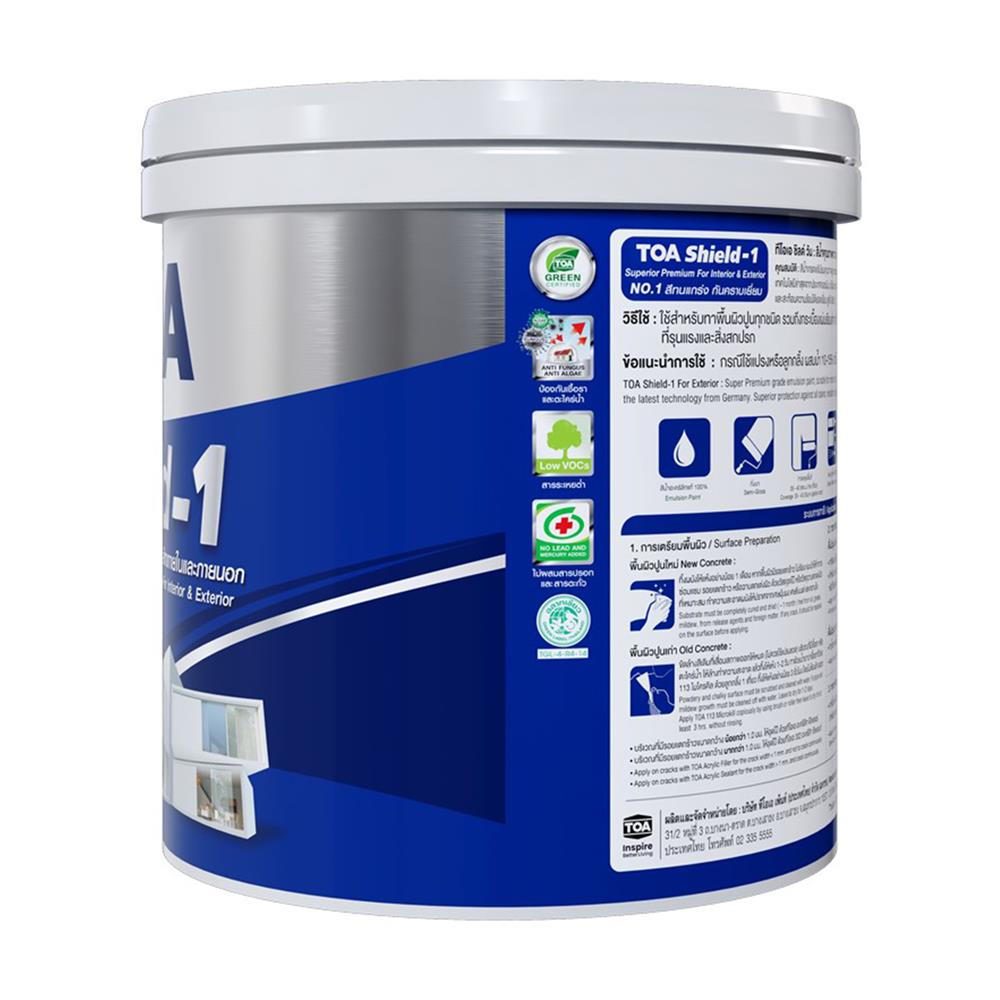 สีน้ำทาภายนอก ชนิดกึ่งเงา TOA SHIELD-1 BASE C สีขาว 1 แกลลอน