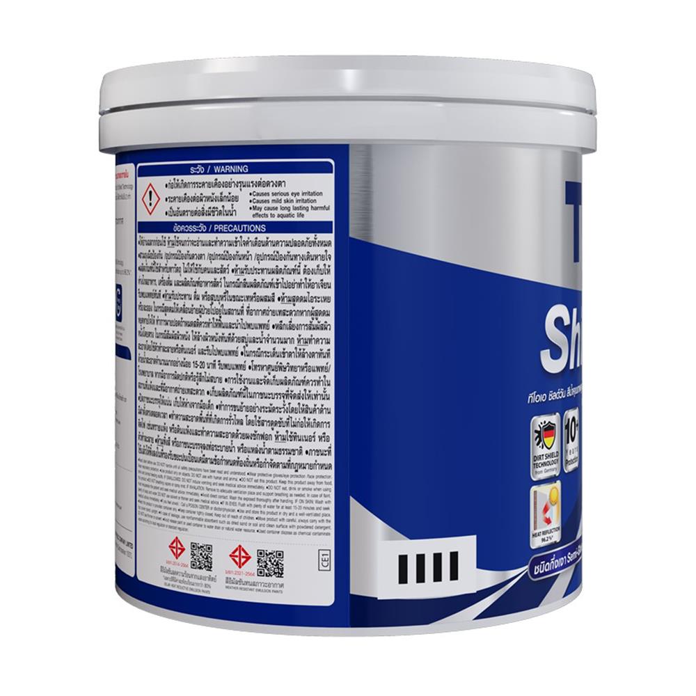 สีน้ำทาภายนอก ชนิดกึ่งเงา TOA SHIELD-1 BASE D สีขาว 1 แกลลอน