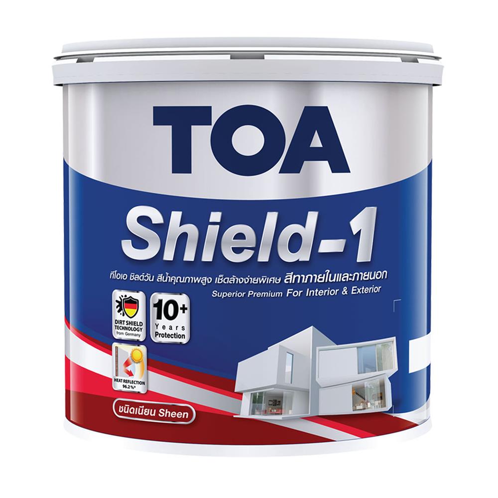 สีน้ำทาภายนอก ชนิดเนียน TOA SHIELD-1 BASE C สีขาว 1 แกลลอน