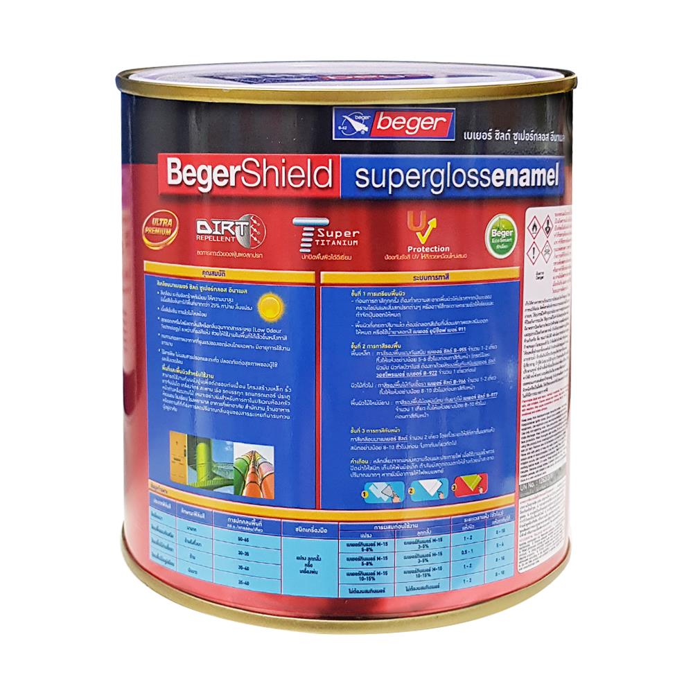 สีน้ำมัน BEGERSHIELD SUPERGLOSS BASE D กึ่งเงา 1/4 แกลลอน