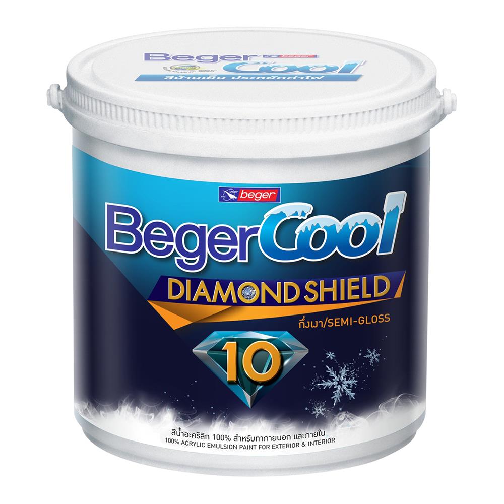 สีน้ำทาภายนอก BEGER CoolDiamondd 10 BASE A กึ่งเงา 2.5 แกลลอน