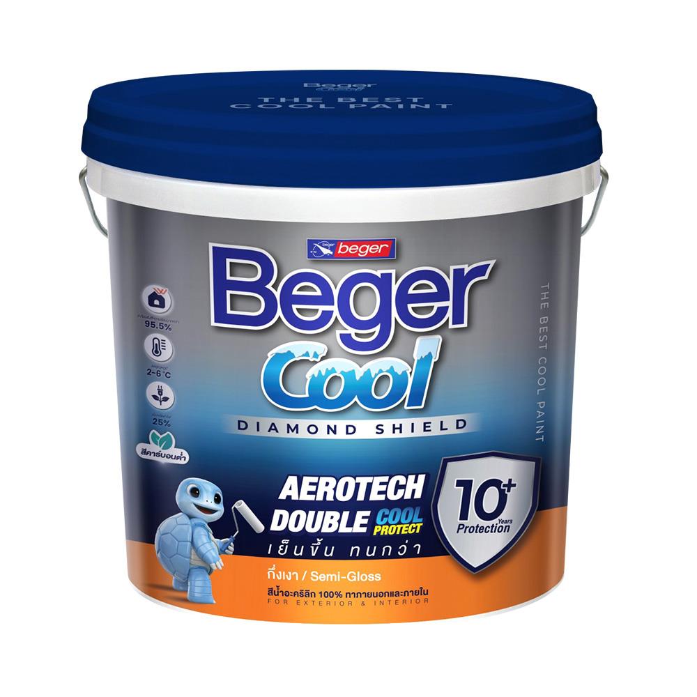 สีน้ำทาภายนอก ชนิดกึ่งเงา BEGER COOLDIAMOND10 10 BASE A สีขาว 9 ลิตร
