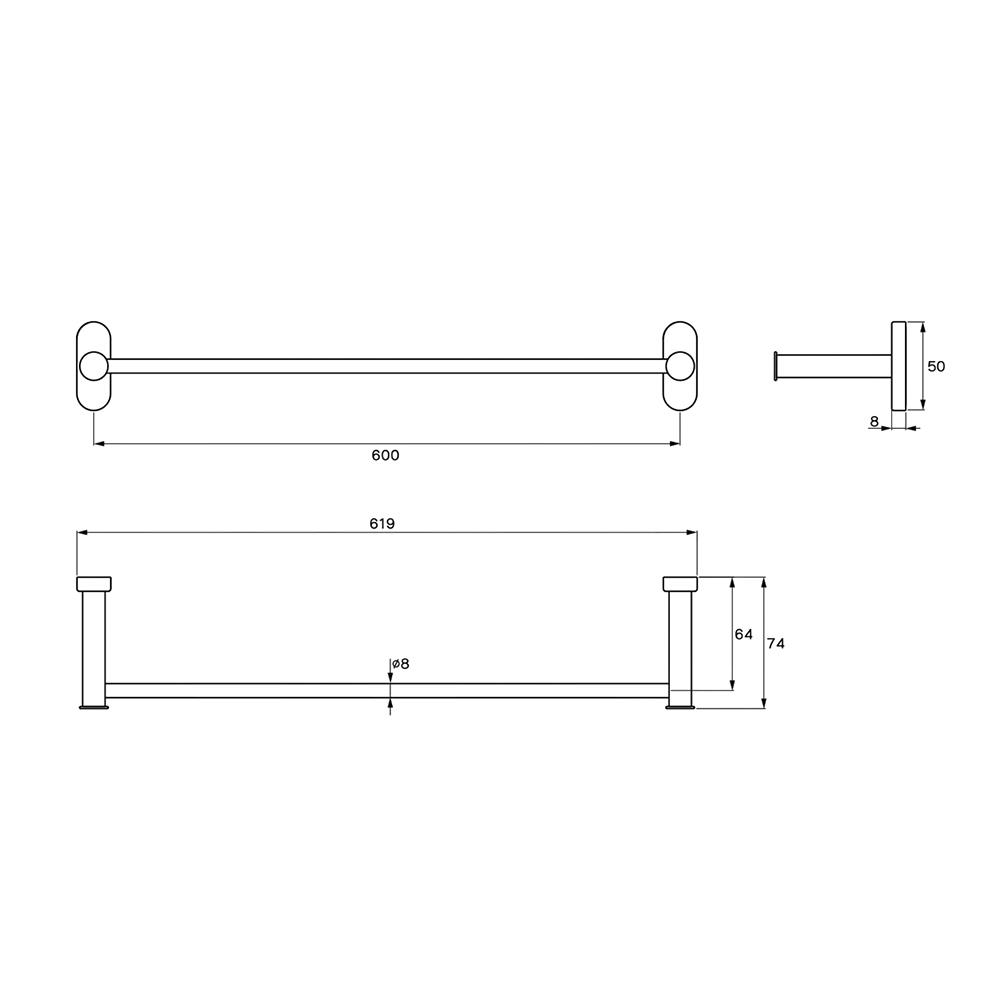 ราวแขวนผ้า WS AX-5504 60 ซม. สเตนเลส