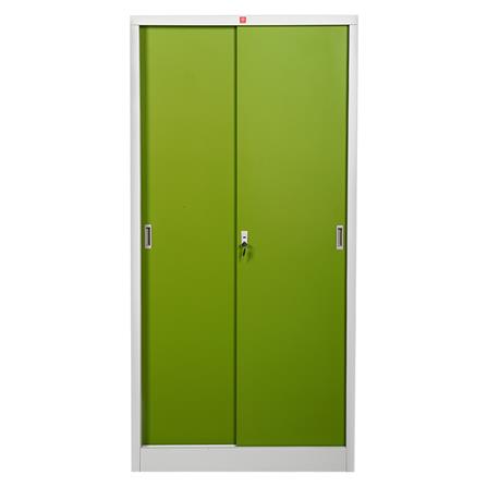 ตู้เหล็กสูงบานเลื่อนทึบ LUCKY WORLD KSS-914-GG สีเขียว_0