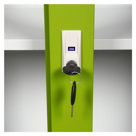 ตู้เหล็กสูงบานเลื่อนกระจก LUCKY WORLD KSG-914-GG สีเขียว_4