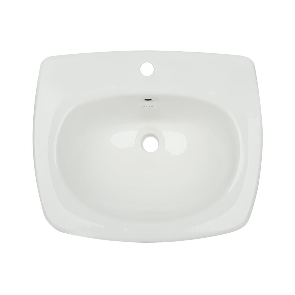 อ่างล้างหน้า ฝังบนเคาน์เตอร์ MOYA สีขาว