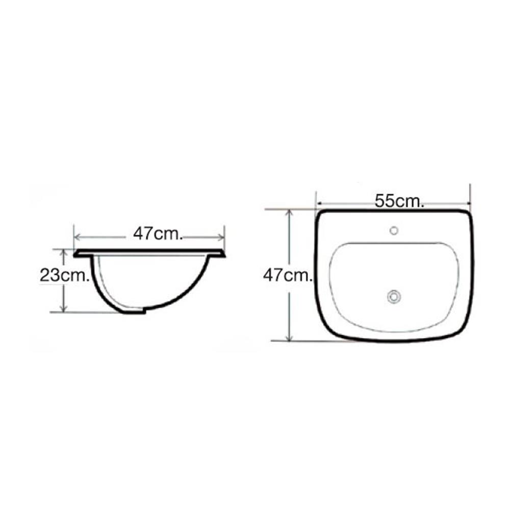 อ่างล้างหน้า ฝังบนเคาน์เตอร์ MOYA สีขาว