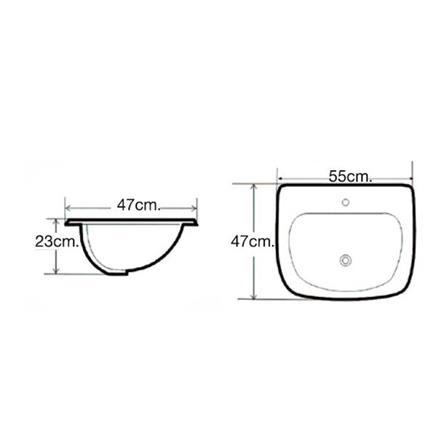 อ่างล้างหน้า ฝังบนเคาน์เตอร์ MOYA สีขาว_5