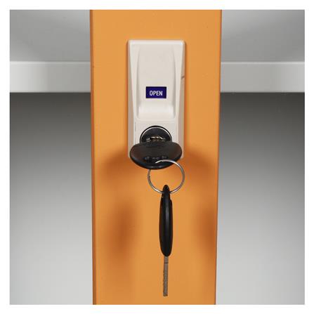 ตู้เหล็กสูงบานเลื่อนกระจก LUCKY WORLD KSG-914-EG สีน้ำตาล_3