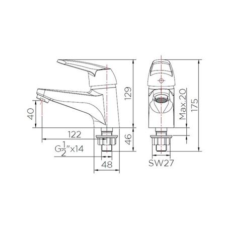 ก๊อกอ่างล้างหน้าเดี่ยว KARAT KF-26-610-50_1