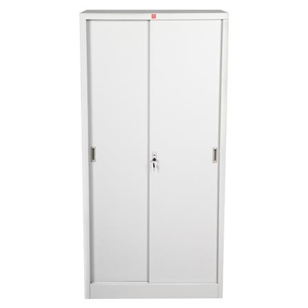 ตู้เหล็กสูงบานเลื่อนทึบ LUCKY WORLD KSS-914 สีเทาทราย