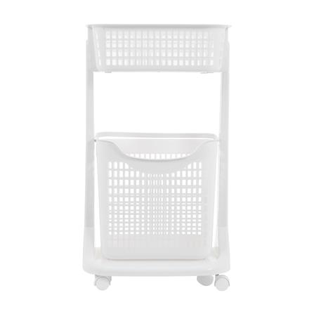 ตะกร้าผ้าเหลี่ยมมีล้อ2 ชั้น API 1020 ขาว_1