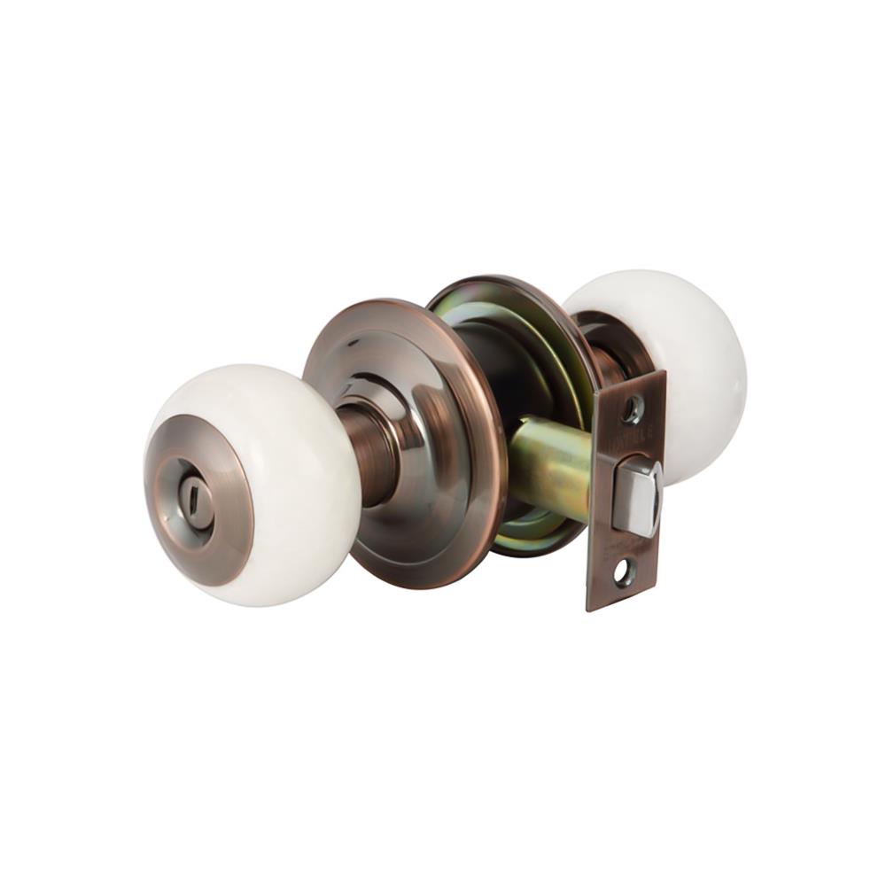 ลูกบิดห้องน้ำ หัวจัน HAFELE 489.93.716 สีหินอ่อนขาว+สีทองแดงรมดำ