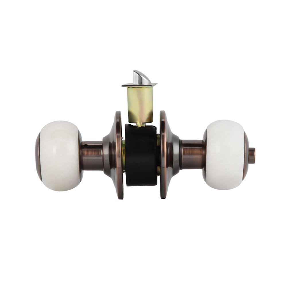 ลูกบิดห้องน้ำ หัวจัน HAFELE 489.93.716 สีหินอ่อนขาว+สีทองแดงรมดำ