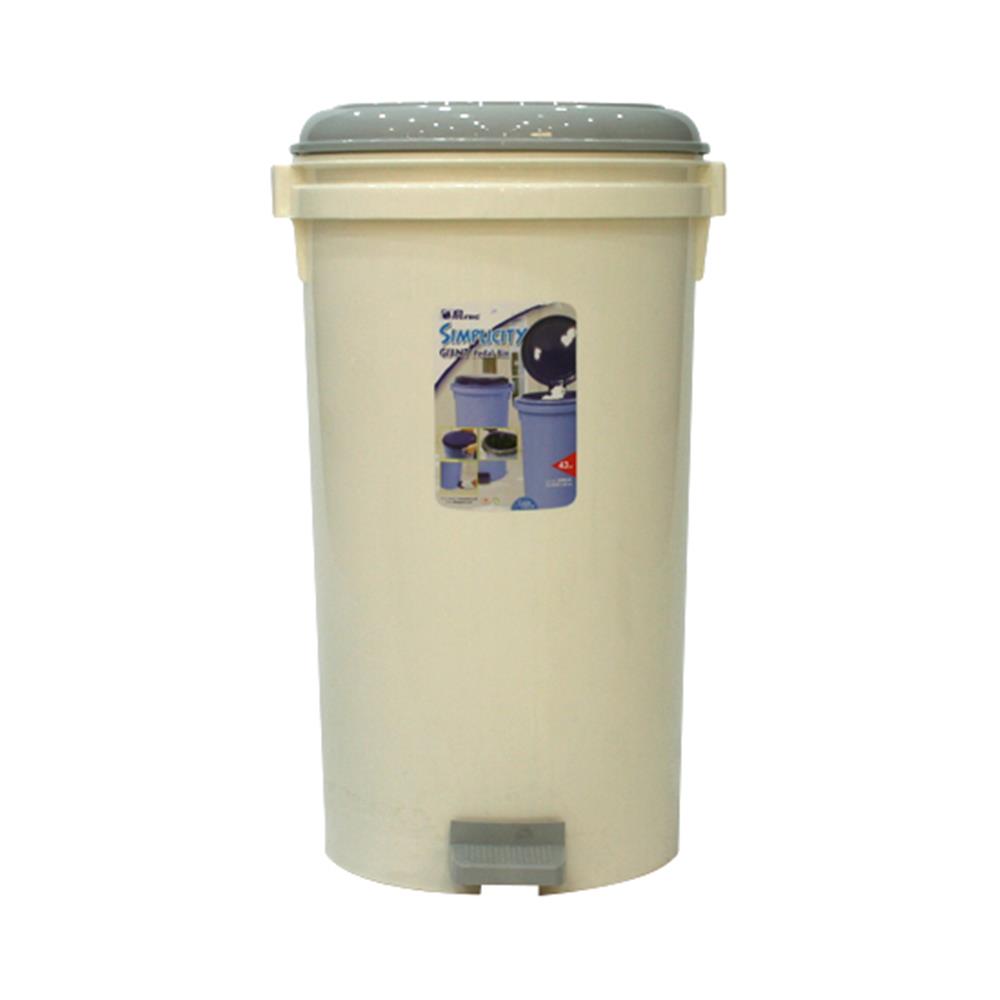ถังขยะเหยียบกลม REANGWA 9086 ขนาด 35L สีขาว/เทา