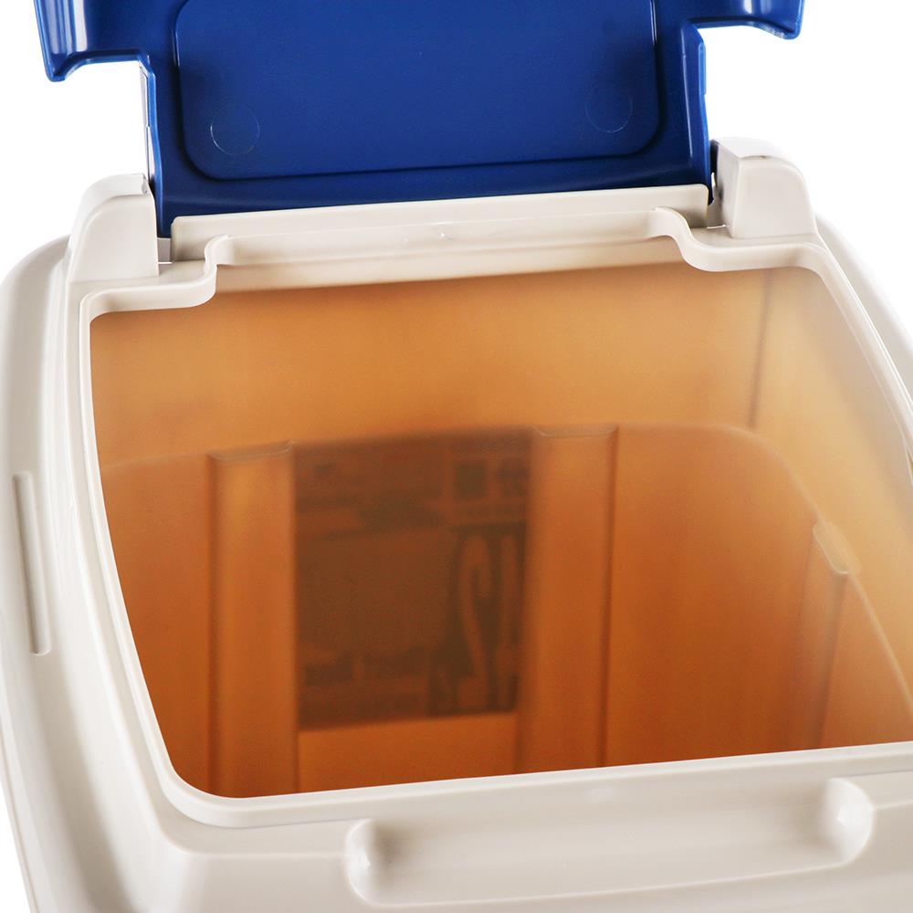 ถังขยะเหลี่ยมฝาเปิด-ปิด KEYWAY 42 ลิตร สีเทา