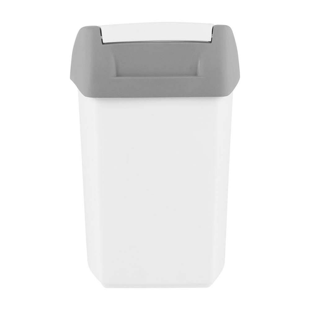 ถังขยะเหลี่ยมฝาสวิง DKW HH-208P ขนาด 9L สีขาวเทา