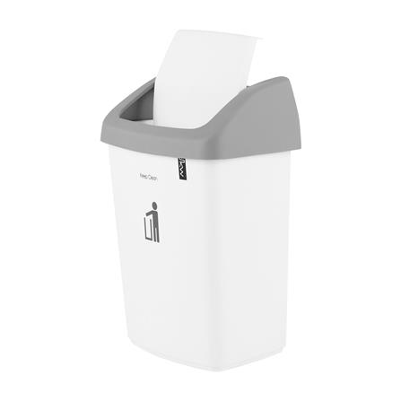 ถังขยะเหลี่ยมฝาสวิง DKW HH-208P ขนาด 9L สีขาวเทา_3