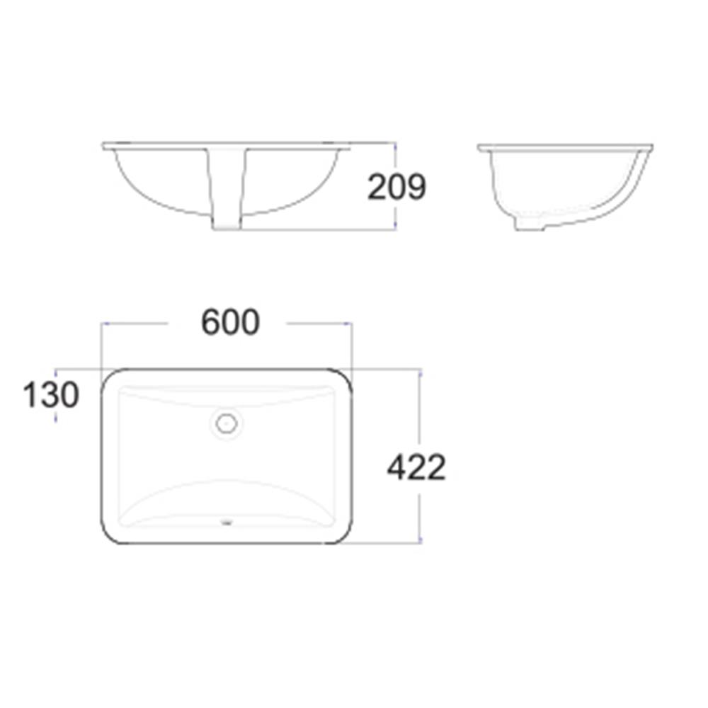 อ่างล้างหน้าฝังใต้เคาน์เตอร์ AMERICAN STANDARD TF-0459 สีขาว