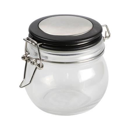 ขวดโหลแก้วกลมฝาสปริง S ขอบสีดำ_1