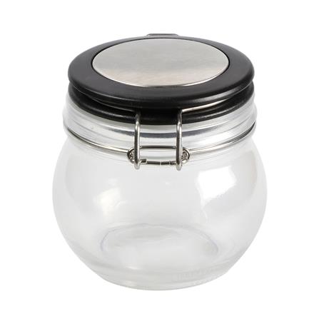 ขวดโหลแก้วกลมฝาสปริง S ขอบสีดำ_2