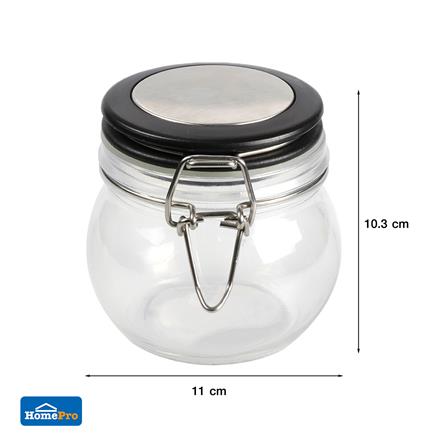 ขวดโหลแก้วกลมฝาสปริง S ขอบสีดำ_5