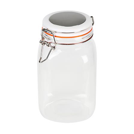 ขวดโหลแก้วกลม ไซส์ L ฝาสปริงสีขาว ขอบยางสีส้ม_1