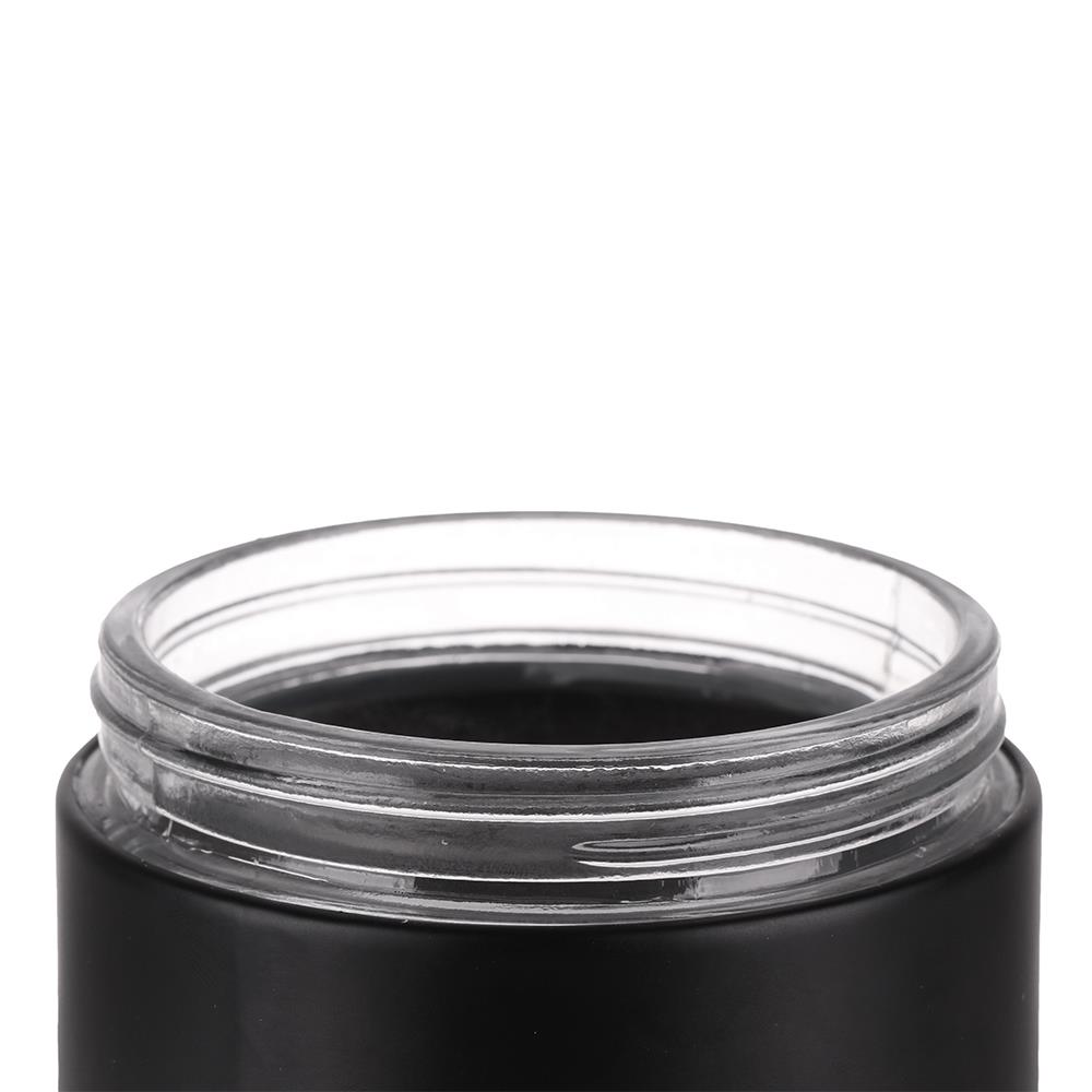 ขวดโหลแก้วกลมฝาเกลียว S สีดำ