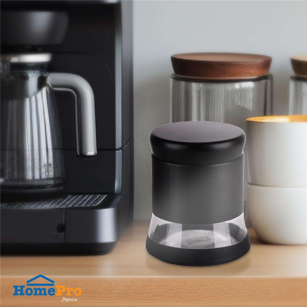 ขวดโหลแก้วกลมฝาเกลียว S สีดำ