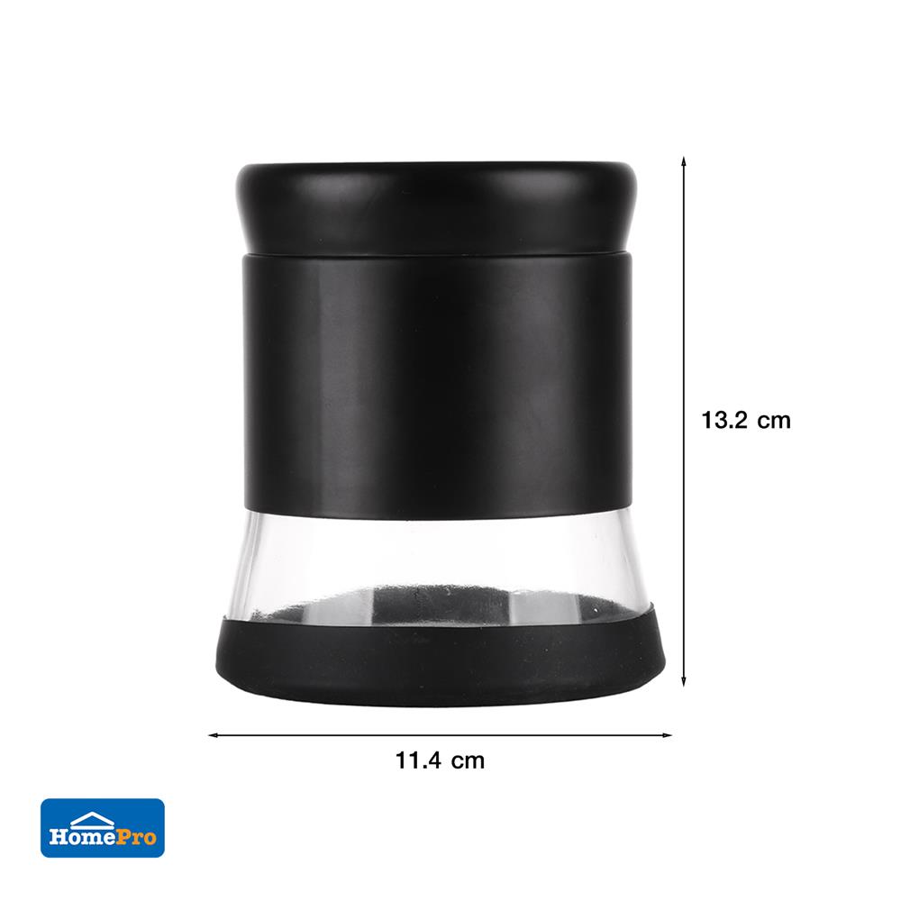 ขวดโหลแก้วกลมฝาเกลียว S สีดำ