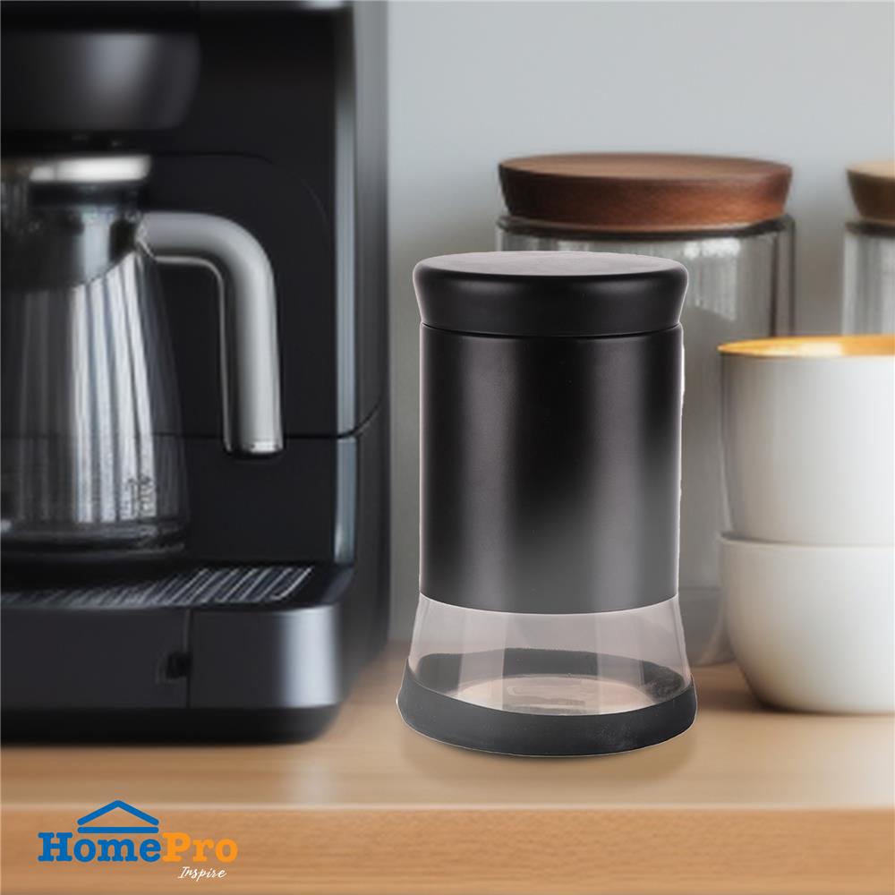 ขวดโหลแก้วกลมฝาเกลียว M สีดำ