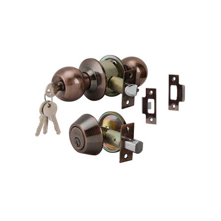 ลูกบิดหัวกลม+DEAD BOLT HAFELE 489.93.309 สีทองแดงรมดำ_0