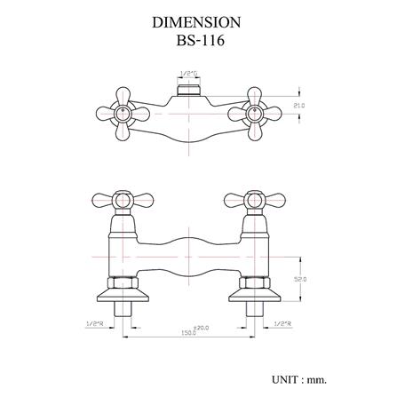 ก๊อกผสมยืนอาบ HANG BS-116 (BR)_1