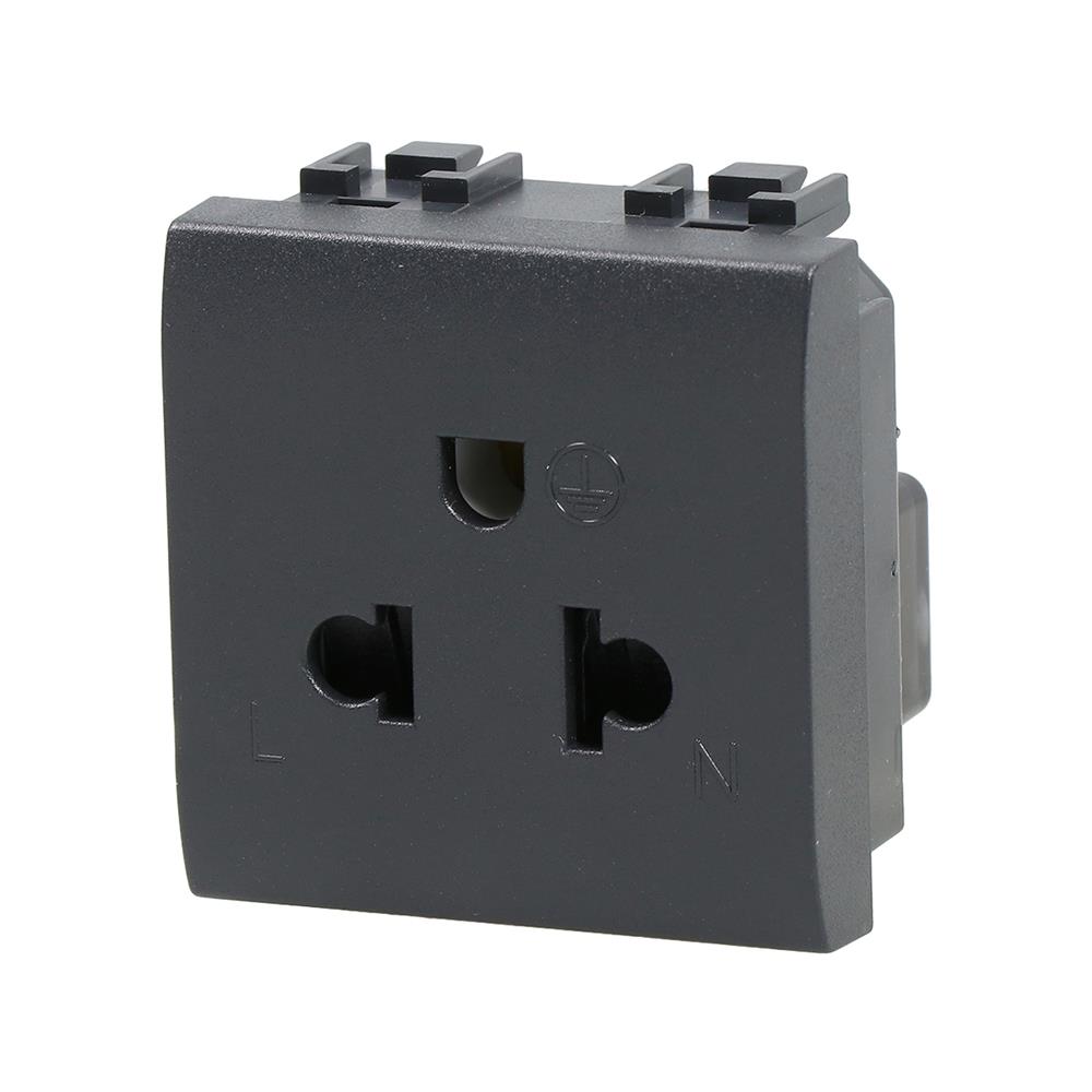 เต้ารับเดี่ยว 3 ขา มีกราวด์ BTICINO SL4126F LIVING LIGHT สีดำ