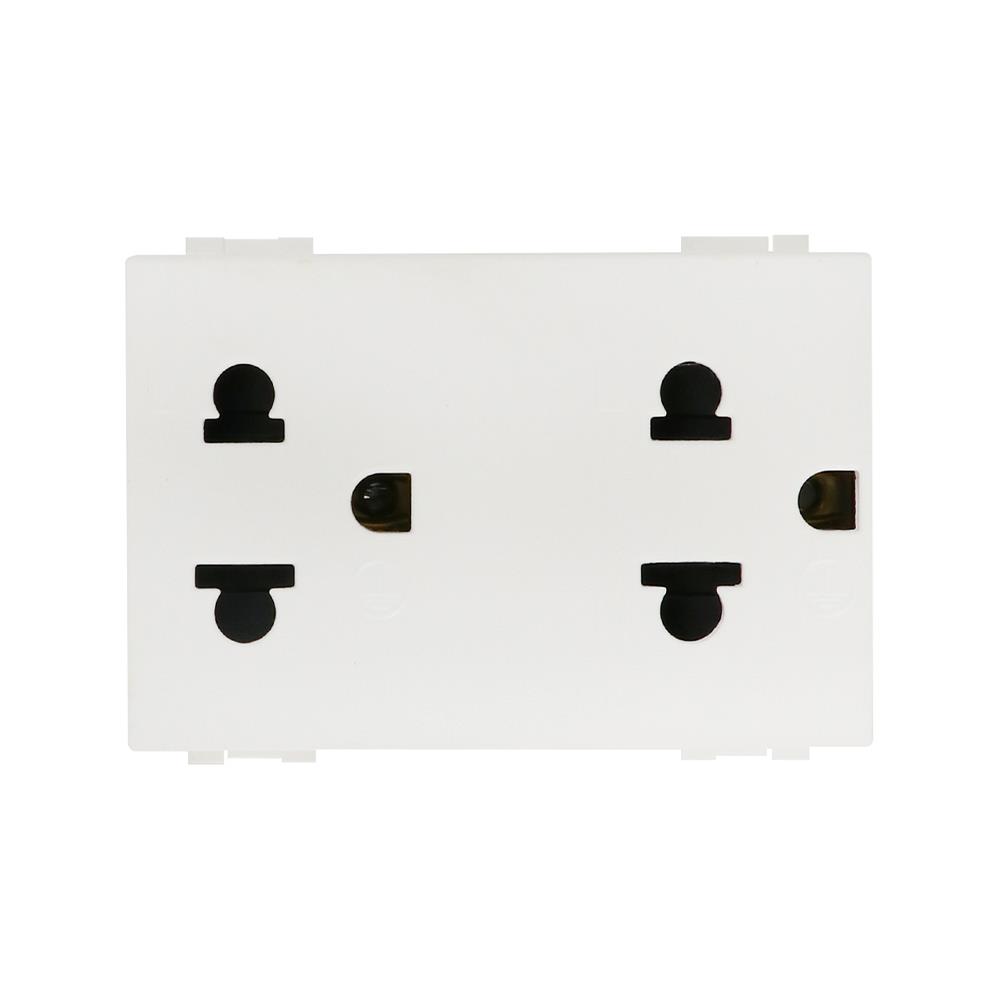 เต้ารับคู่ 3 ขา BTICINO SN4185FLIGHT สีขาว