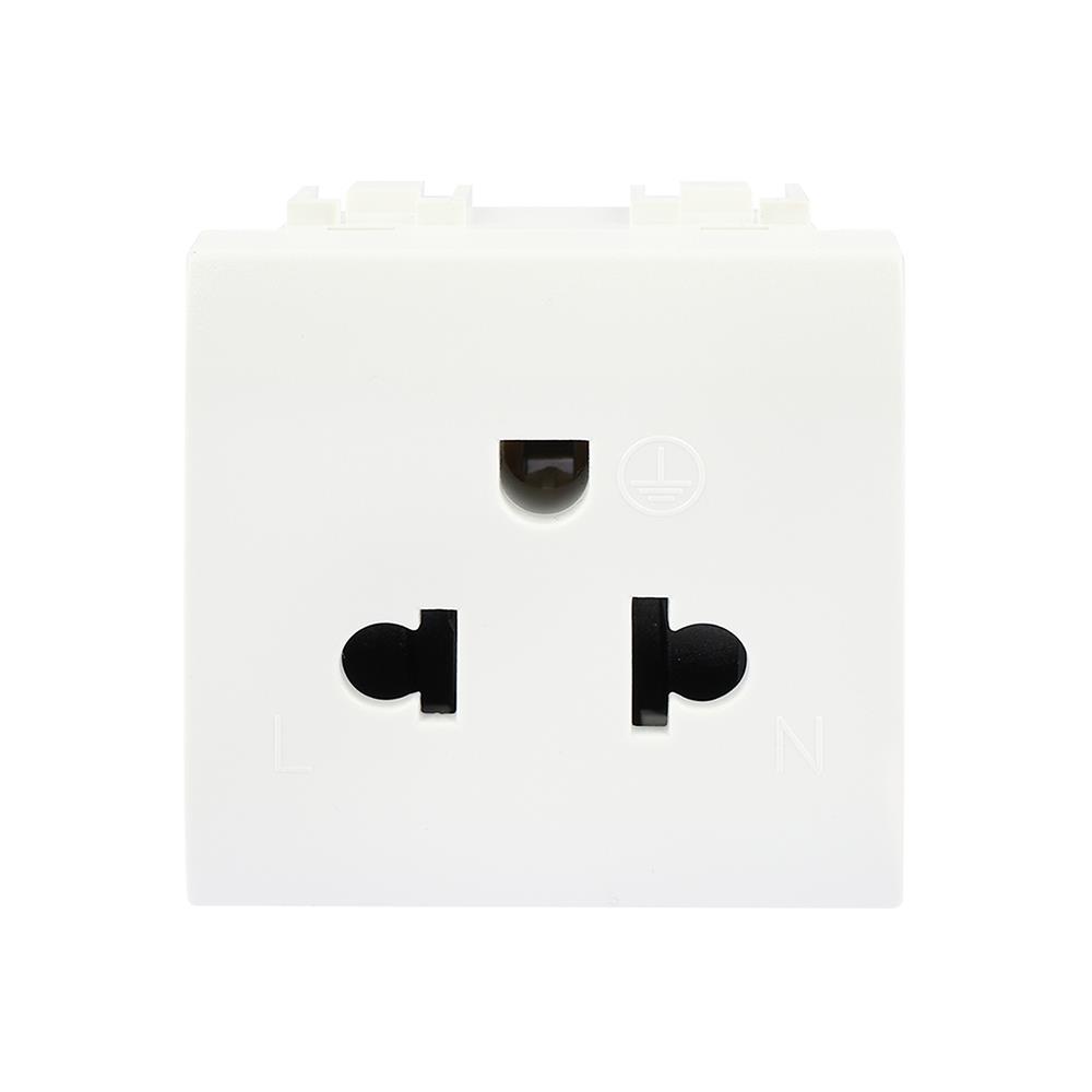 เต้ารับเดี่ยว 3 ขา มีกราวด์ BTICINO N4126 LIVING LIGHT สีขาว