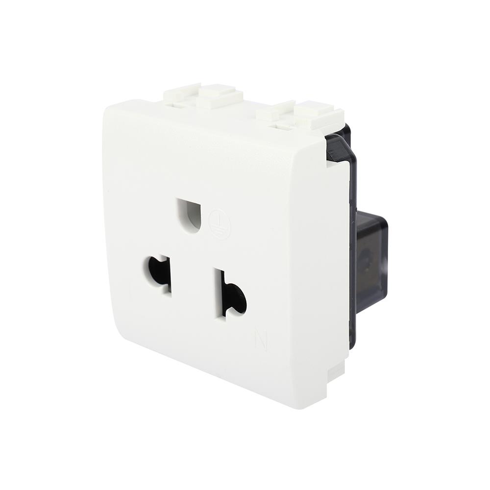 เต้ารับเดี่ยว 3 ขา มีกราวด์ BTICINO N4126 LIVING LIGHT สีขาว